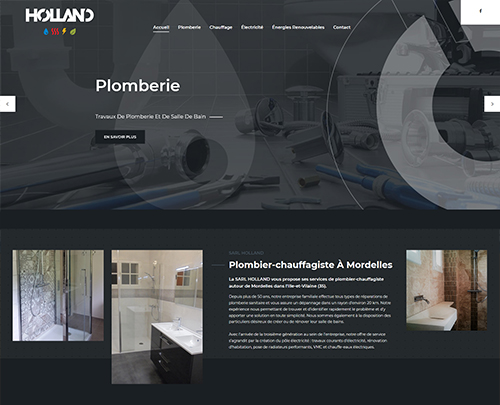 Création de sites internet sur Rennes et référencement naturel et seo réalisés par pensons digital pour l'entreprise Holland