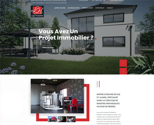 Création de sites internet sur Rennes et référencement naturel et seo réalisés par pensons digital pour l'entreprise Lign'Habitat